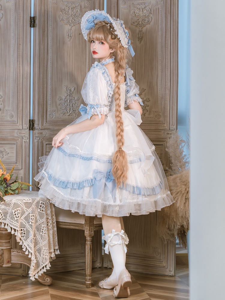 Paper Airplane Elegant Lolita Dress Bonnet / Choker