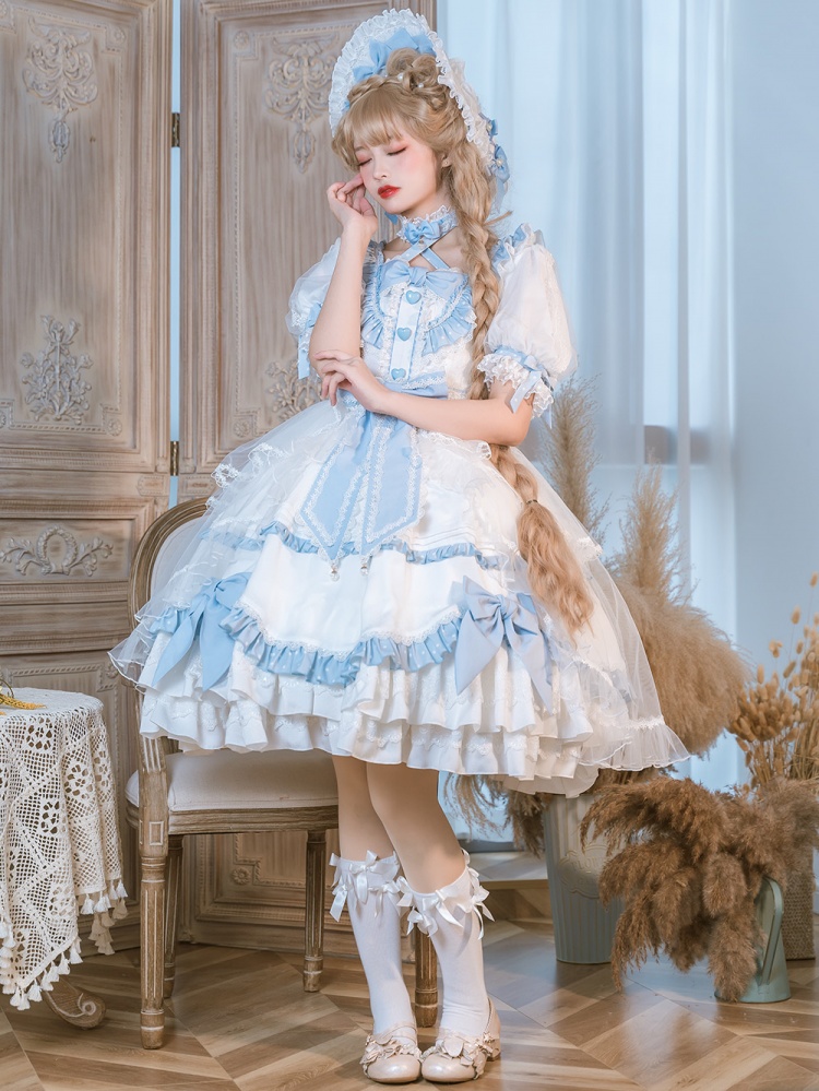 Paper Airplane Elegant Lolita Dress Bonnet / Choker