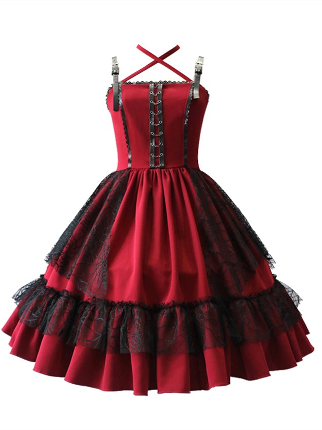 Dark Gothic Square Neckline Lollita Dress JSK