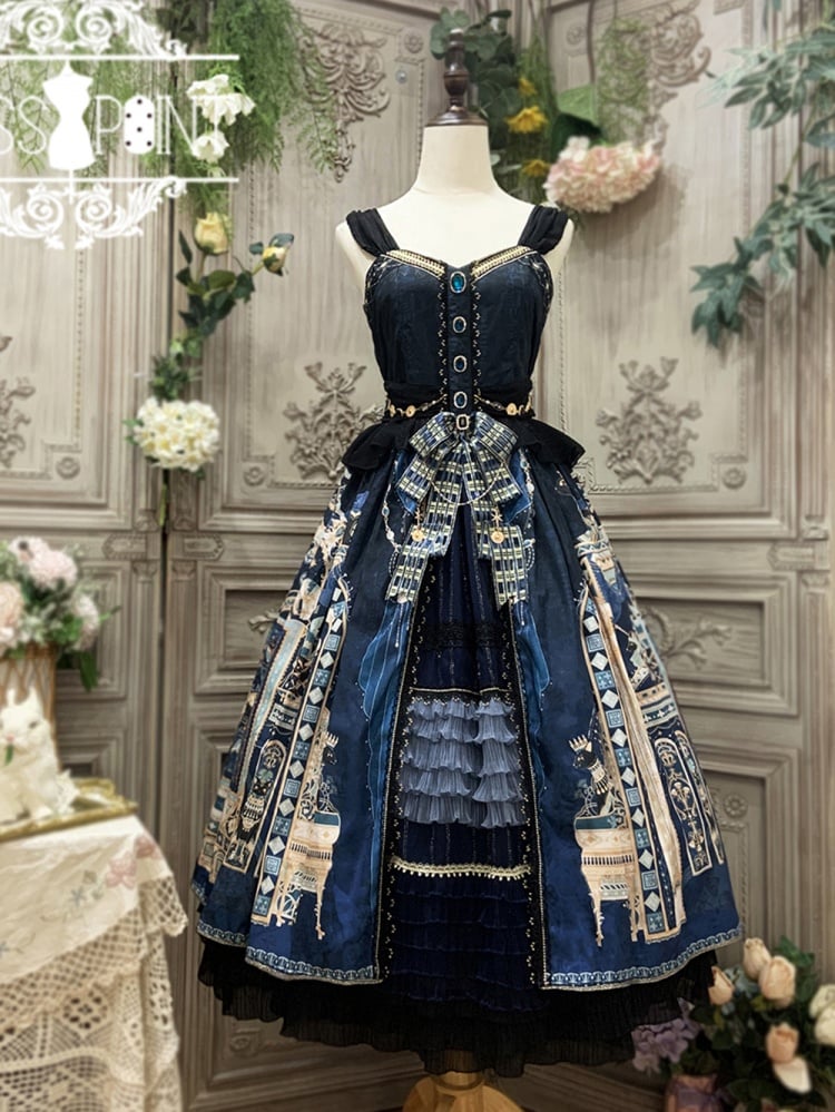 Dusk Best V-neckline Elegant Lolita Dress JSK Set Gorgeous Version