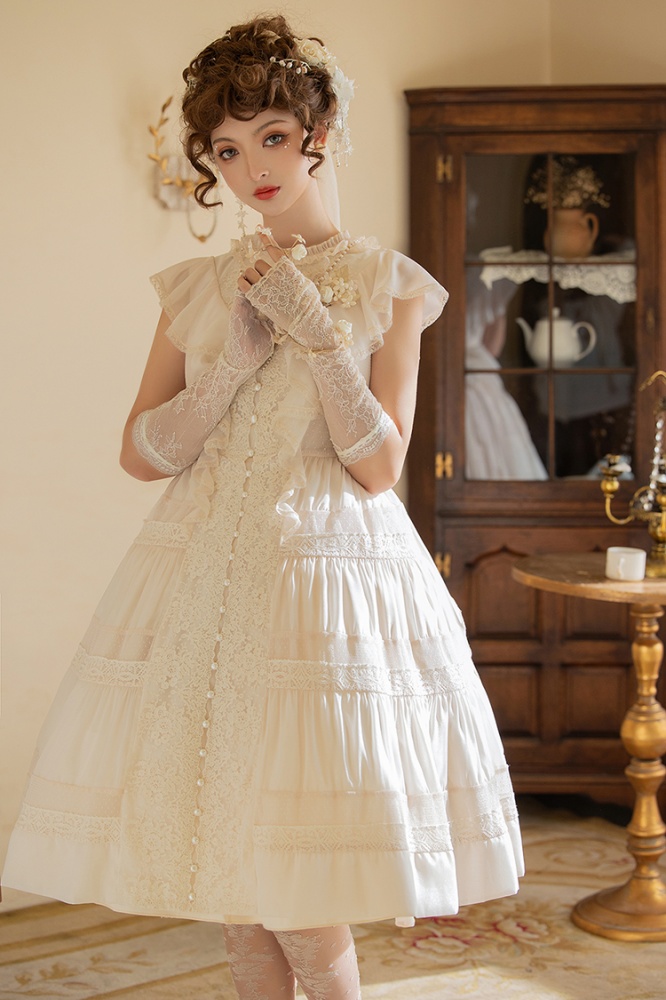 Diana Round Neckline Buttons Front Classic Elegant Lolita Dress JSK