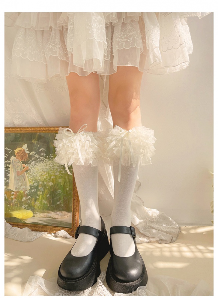 Structured Tulle Ruffles Lolita Stockings