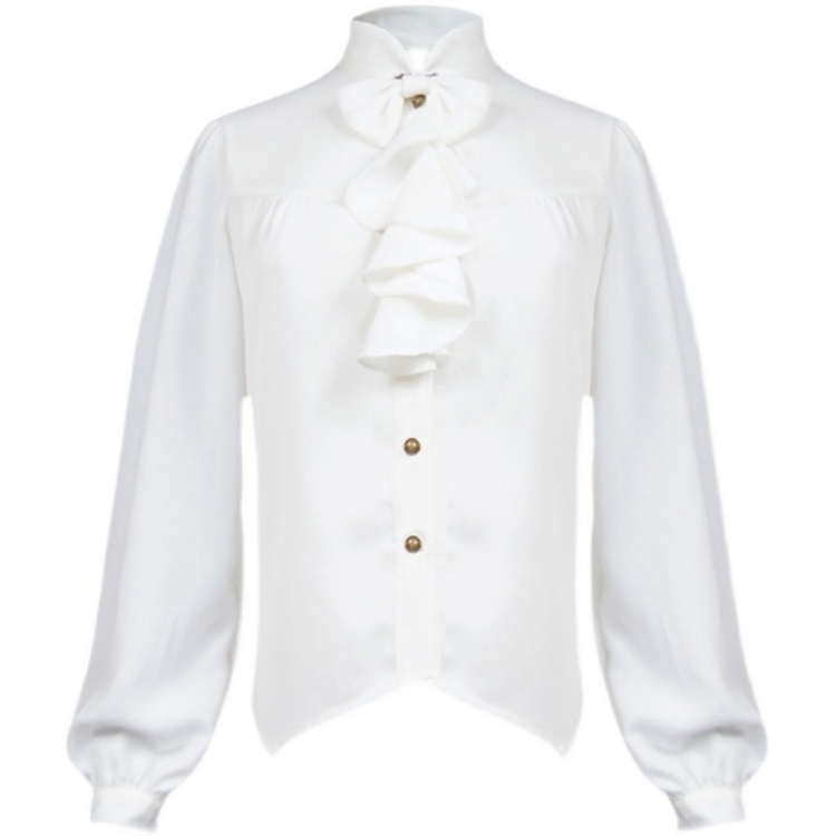 Vintage Elegant Ruffled Long Sleeve Shirt