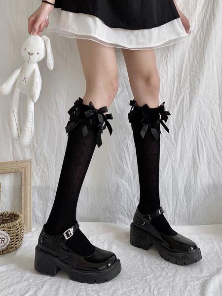 [$8.30]Black Eight Bowknot Decorative Stockings