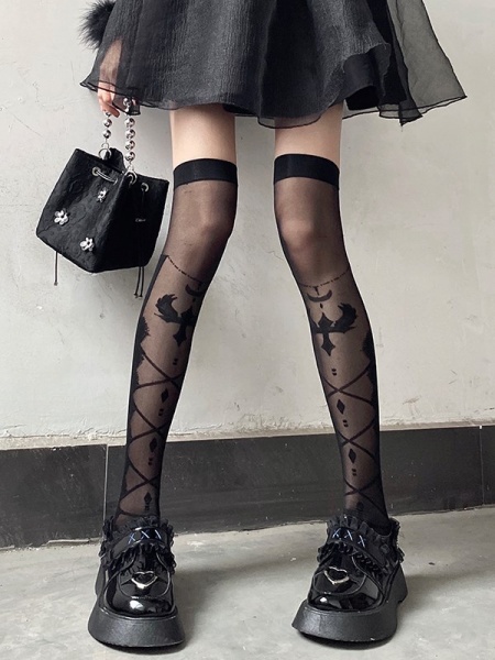 Black Gothic Lolita Stockings