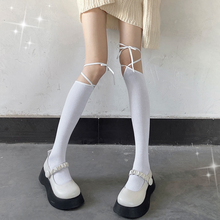 White JK Self-tie Lolita Stockings