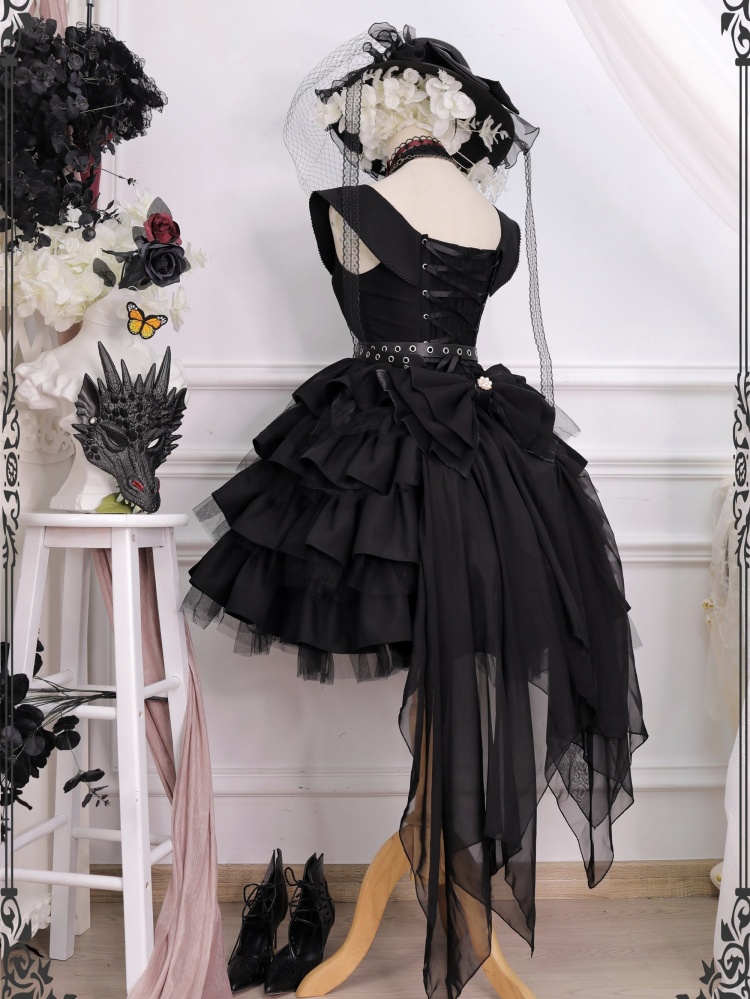 Unknown Journey Elegant Gothic Lolita Dress Train