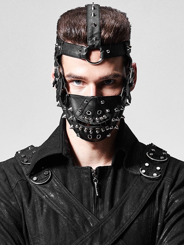 Punk Rivet Face Sexy Leather Mask Accessories– Punkravestore