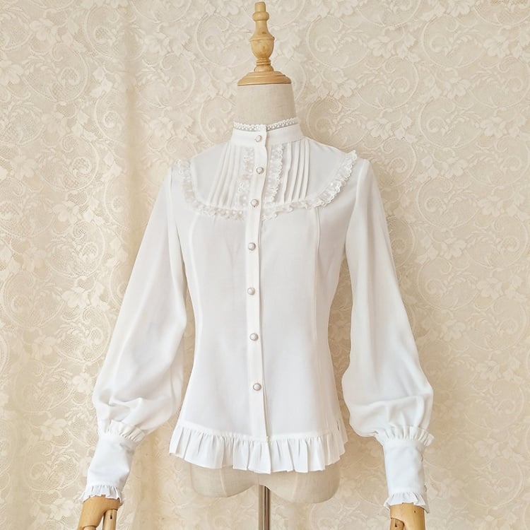 Stand Collor Leg-of-mutton Sleeves Lolita Shirt