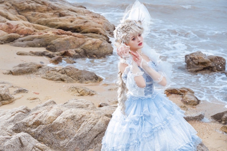 Jellyfish Sakurahime High Waist Tiered Skirt Lolita Dress JSK