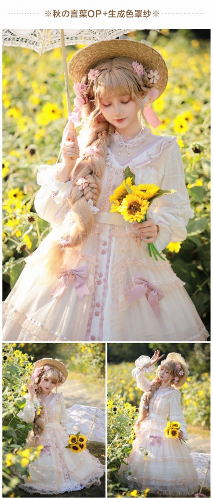 Autumn Message Long Bishop Sleeves Elegant Lolita Dress Op