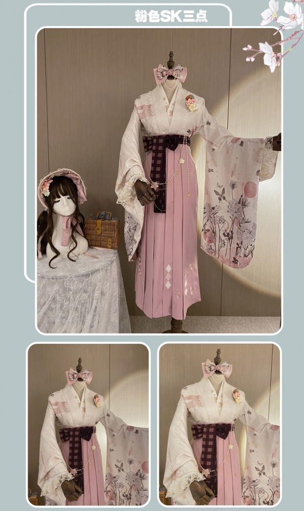 Spring Taisho Style Wa Lolita SK / JSK Full Set Susin Lolita