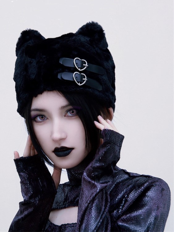 Handmade Dark Subculture Faux Fur Cat Ears Hat