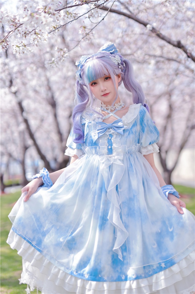 Rosy Clouds Empire Waist Lolita Dress OP