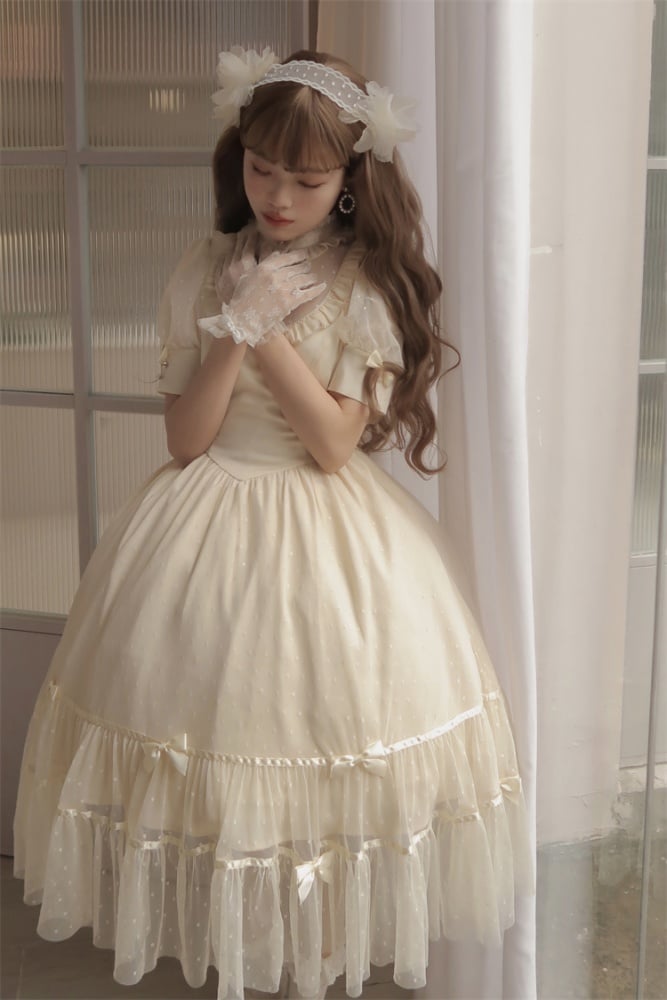 Little Gentle Angels and Demons Flounce Hemline Long Lolita Dress OP