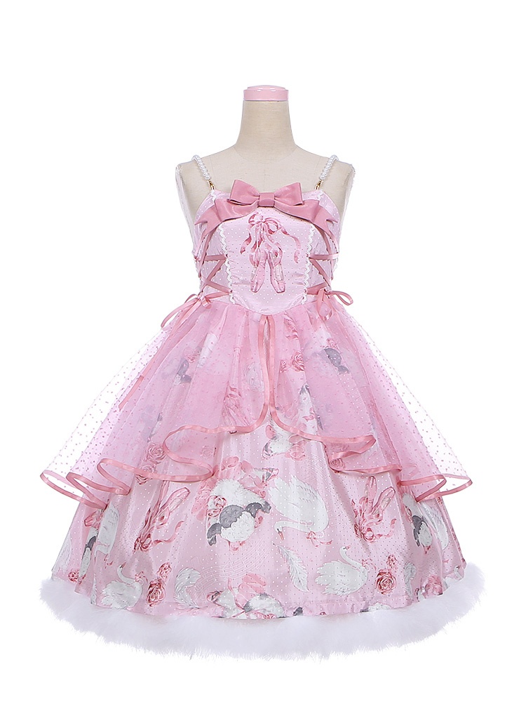 Baa Ballet Dream Tulle Overlay on Skirt Lolita Dress JSK Set