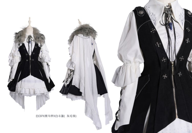 Dragoon Full Set Pointed Collar Long Sleeves Military Lolita Dress OP ...