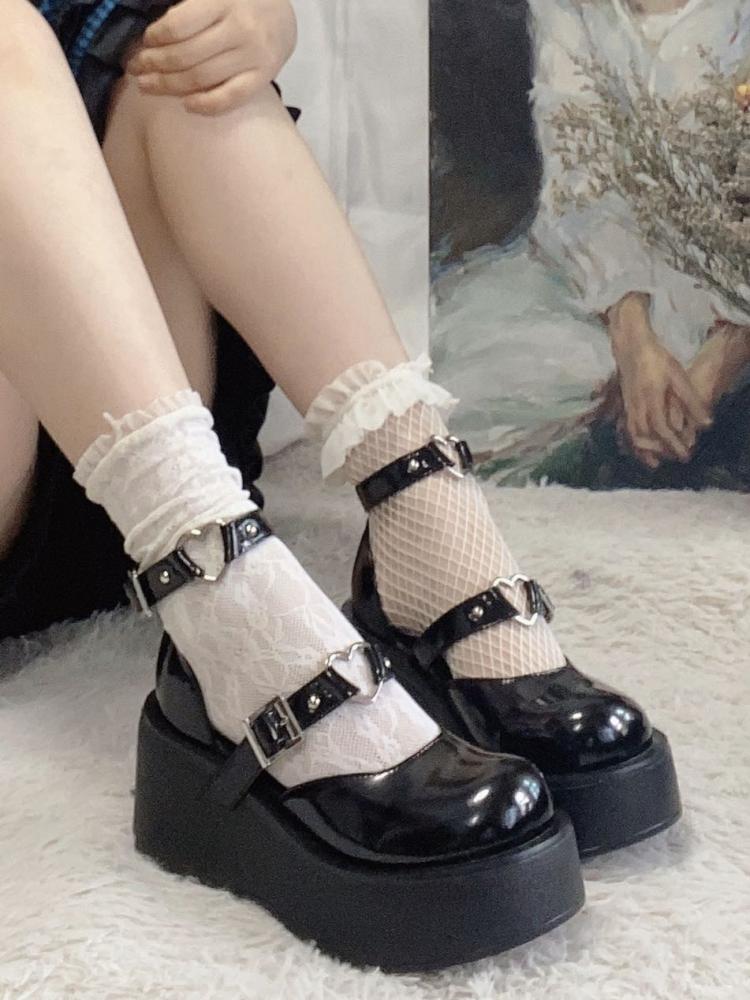 Double Belt Lolita Platform Shoes