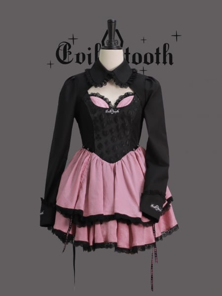 [$45.75]Gothic Peter Pan Collar Long Sleeves Cropped Jacket