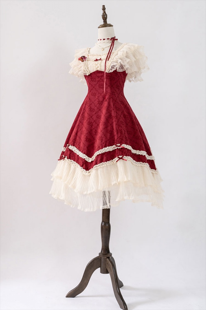 Forty Pages Love Letter 4 Colors Square Neckline Elegant Lolita Dress JSK