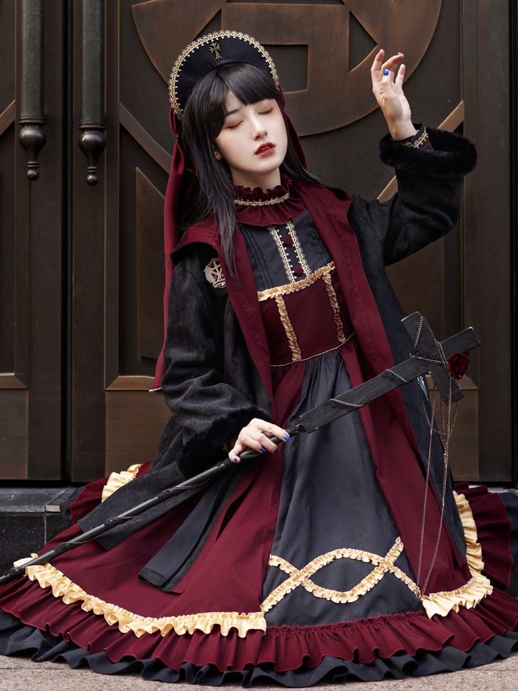 Ambitious Priestess Lolita Set OP / Coat / Headpiece