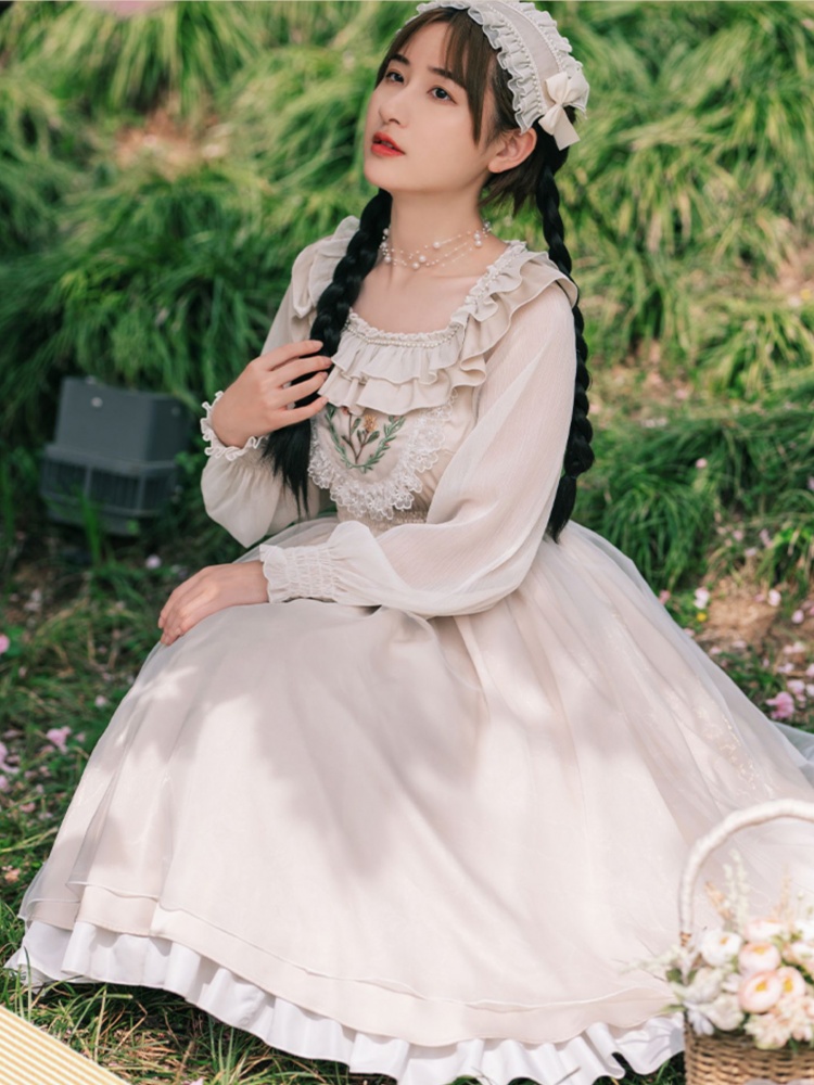 QingHuan Gorgeous Square Neckline Lolita Dress OP