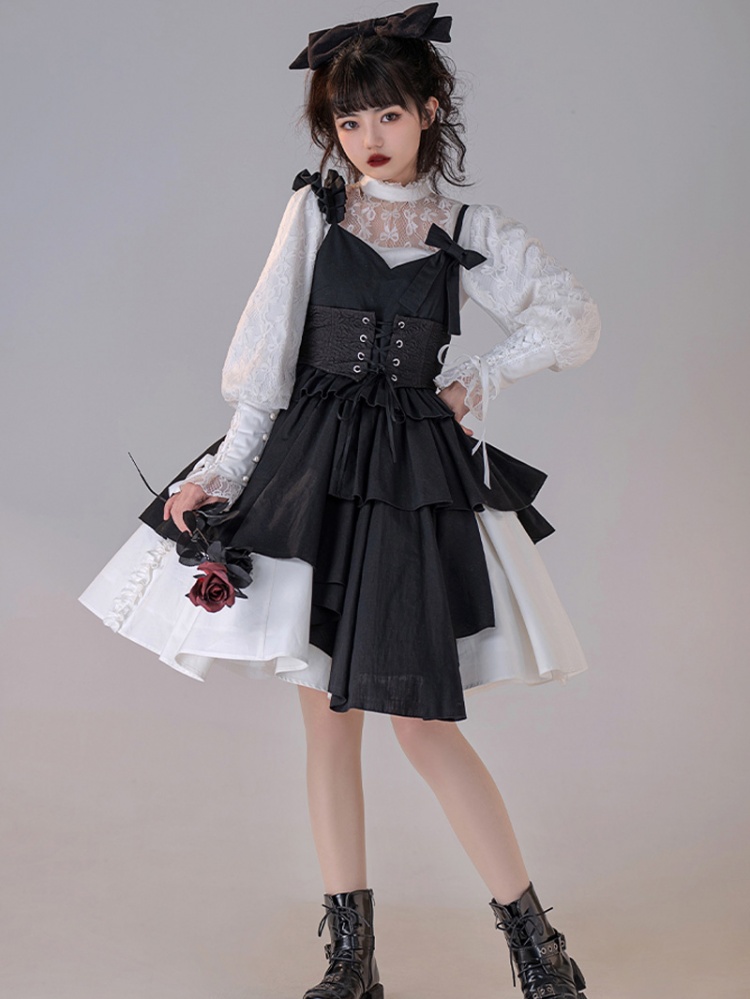 Cocoon Figure Sweetheart Neckline Lolita Dress JSK Full Set