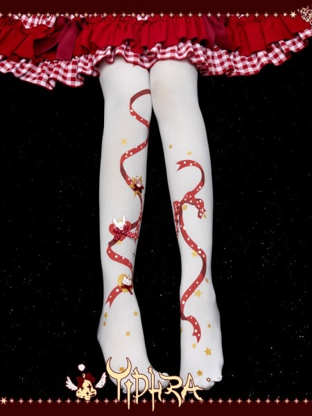80D Cute Strawberry Flower Printing Stockings Lolita Velvet Tights Pantyhose