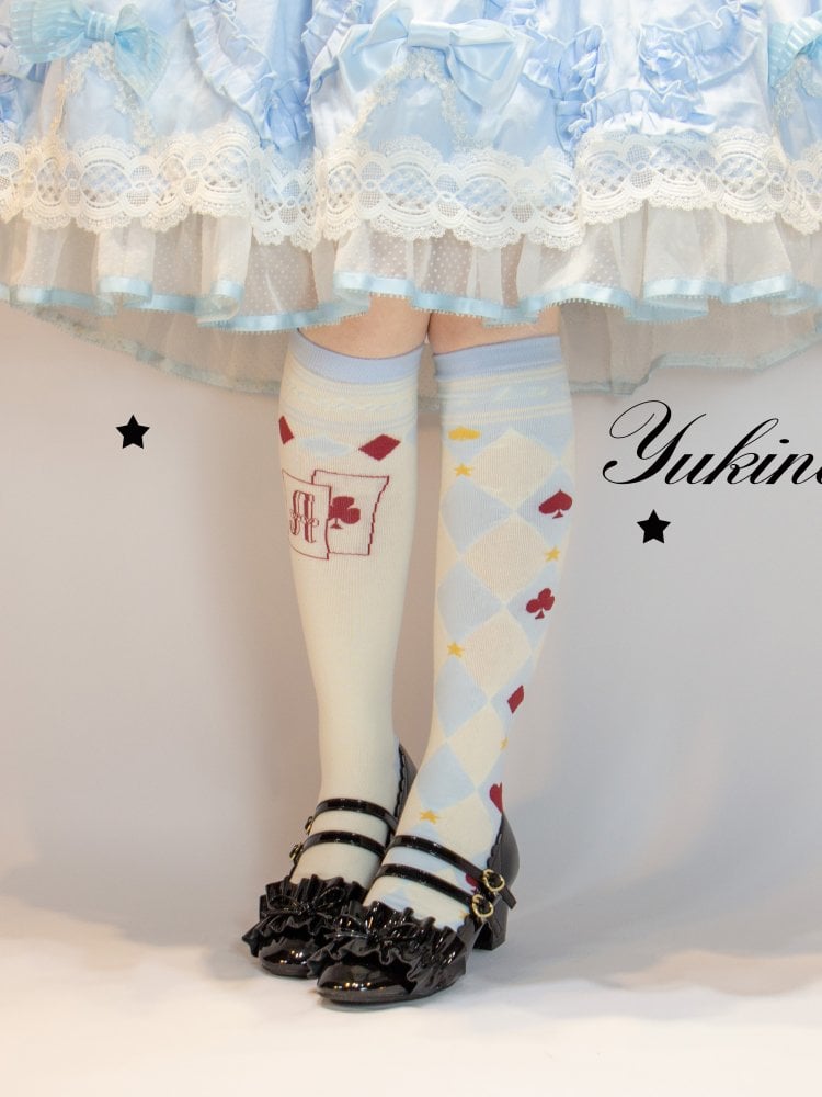 Alice in Wonderland Lolita Asymmetric Stockings