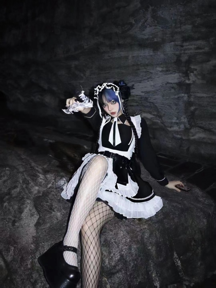 Anime Fire Emblem If Felicia Maid Lolita Dress Fancy Gothic Cosplay Costume  Custom Made Any Size 