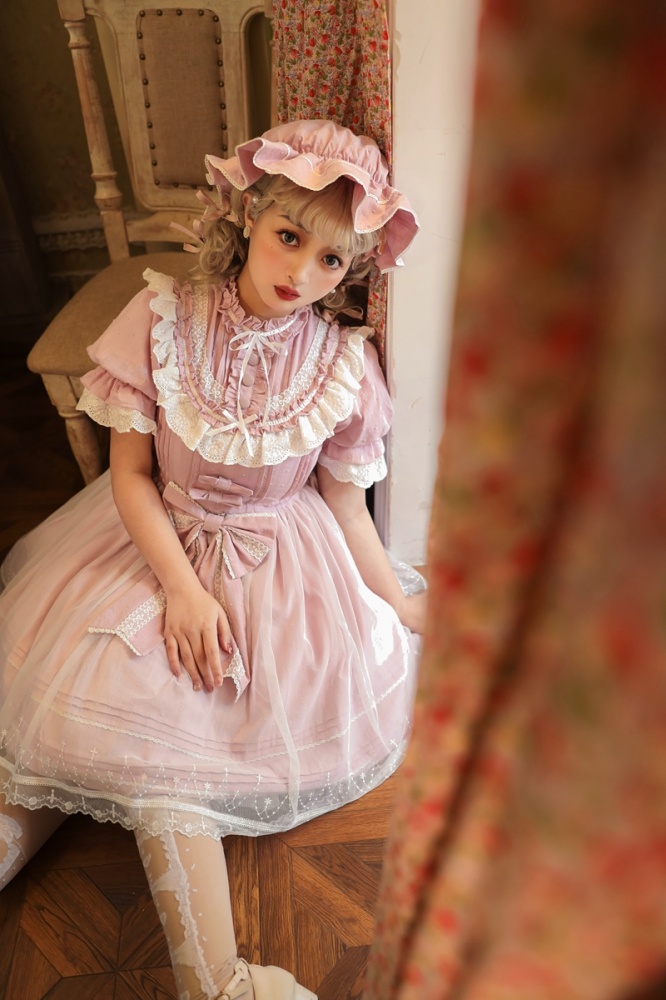 [$11.50]Clearance- Princess Marionette Lolita Fashion Color Lavender Bonnet