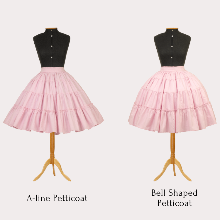A-line petticoat vs bell-shaped petticoat