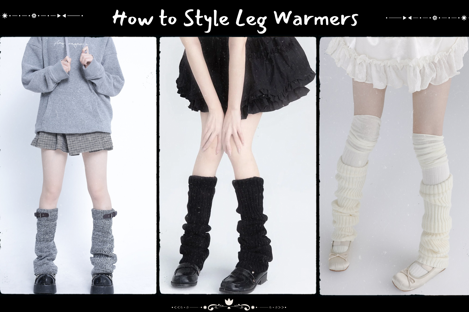 Women's Knitted Leg Warmers Fashion Solid Color Leg Warmers Girls Casual  Streetwear